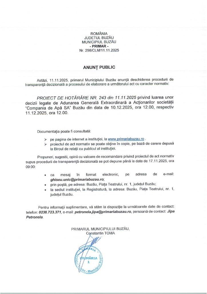 Anunt AGEA Compania de Apa page 0001