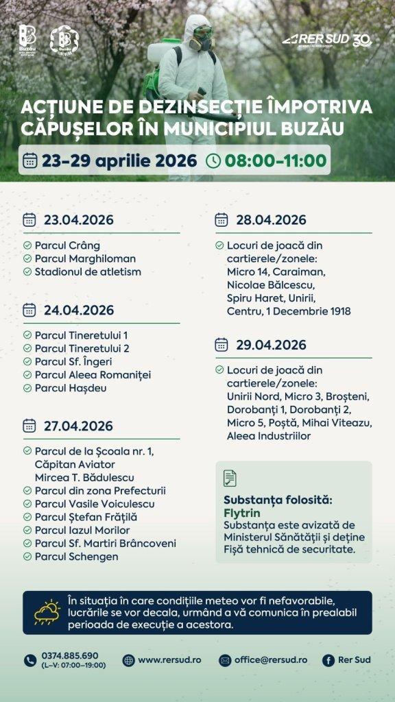 Dezinsectie capuse aprilie 2026 panou digital
